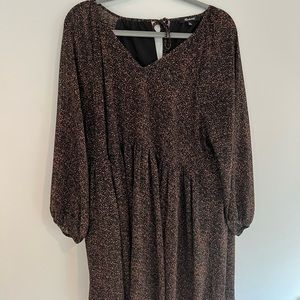 Black madewell black and pink printed dress